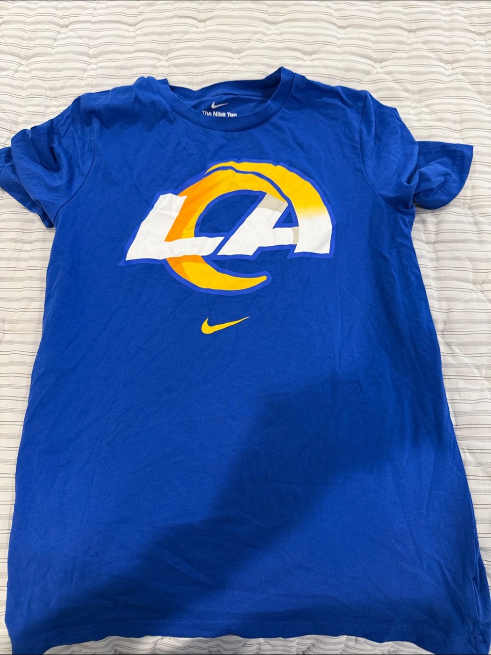 Nike Kids Short Sleeve Tee Blue with Yellow & White Logo